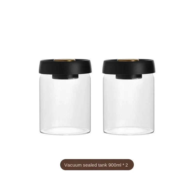 Pote de vidro a vácuo para cafés.