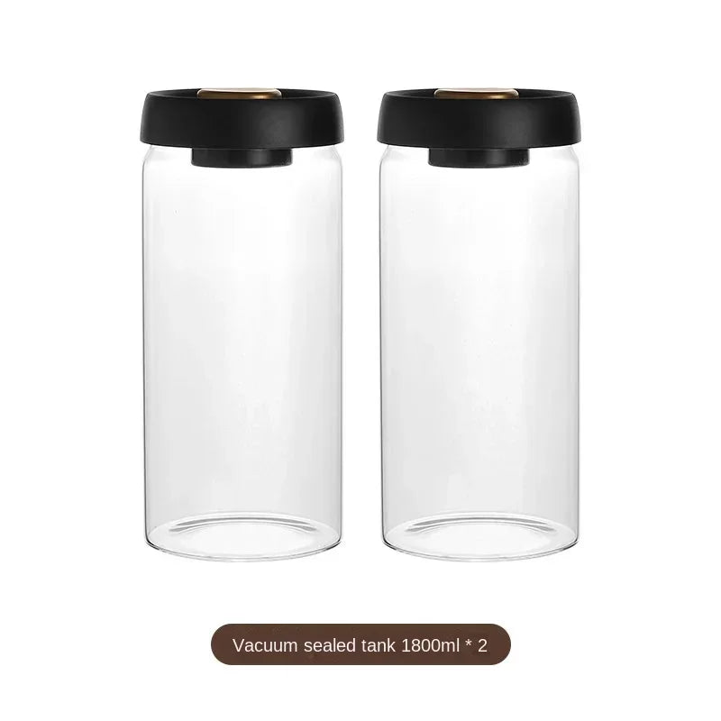 Pote de vidro a vácuo para cafés.